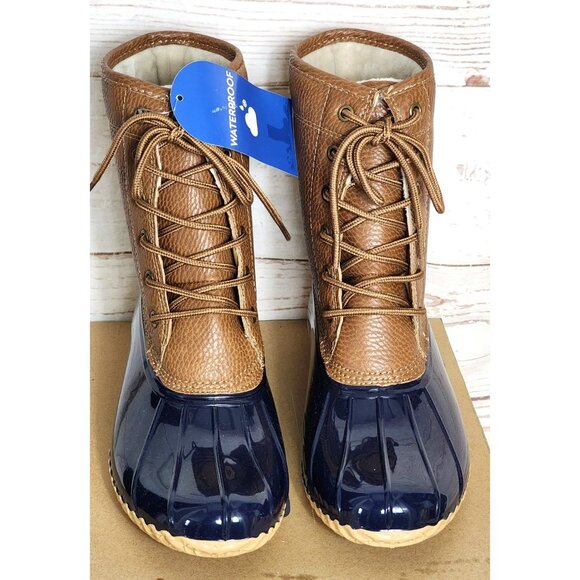 JBU by Jambu Maplewood Waterproof Navy Tan Women’s Boots 7.5M Fall 2022 Comfort - Picture 1 of 12